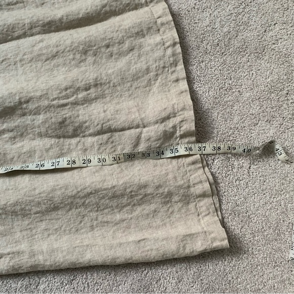 Quince Cream 100% Linen Skirt - Picture 7 of 9